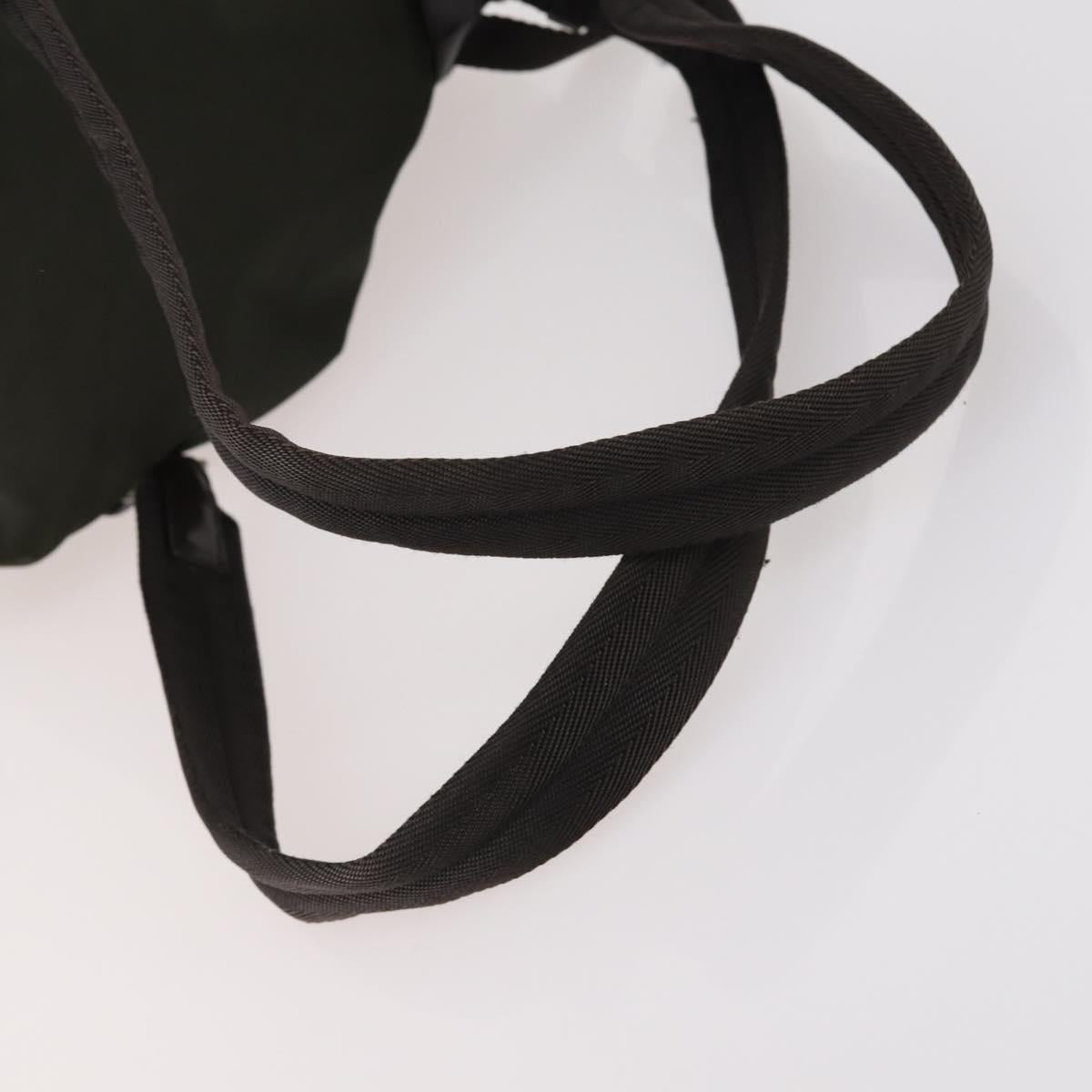 PRADA Backpack Nylon Khaki Silver Auth 147399