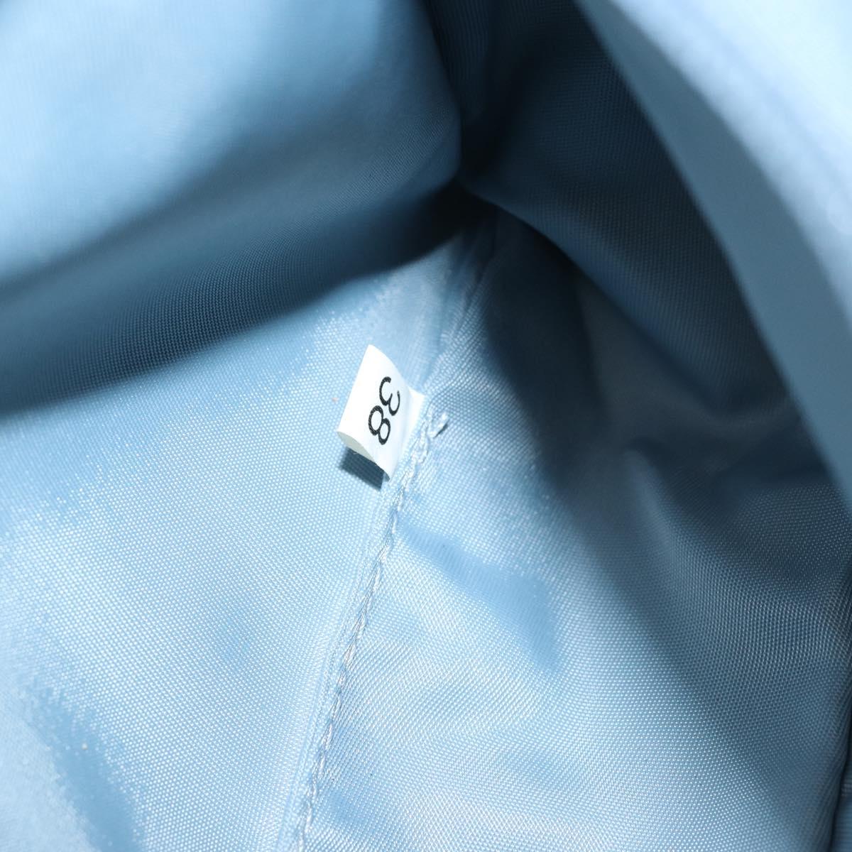 PRADA Accessory Pouch Nylon Light Blue Silver Auth 147400