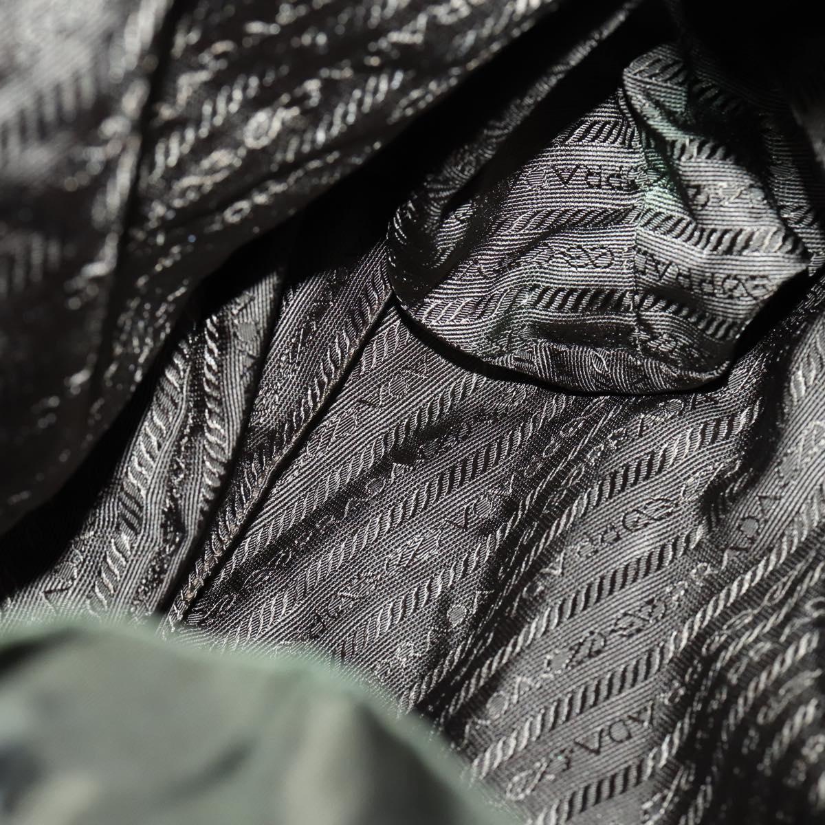 PRADA Backpack Nylon Khaki Silver Auth 147403