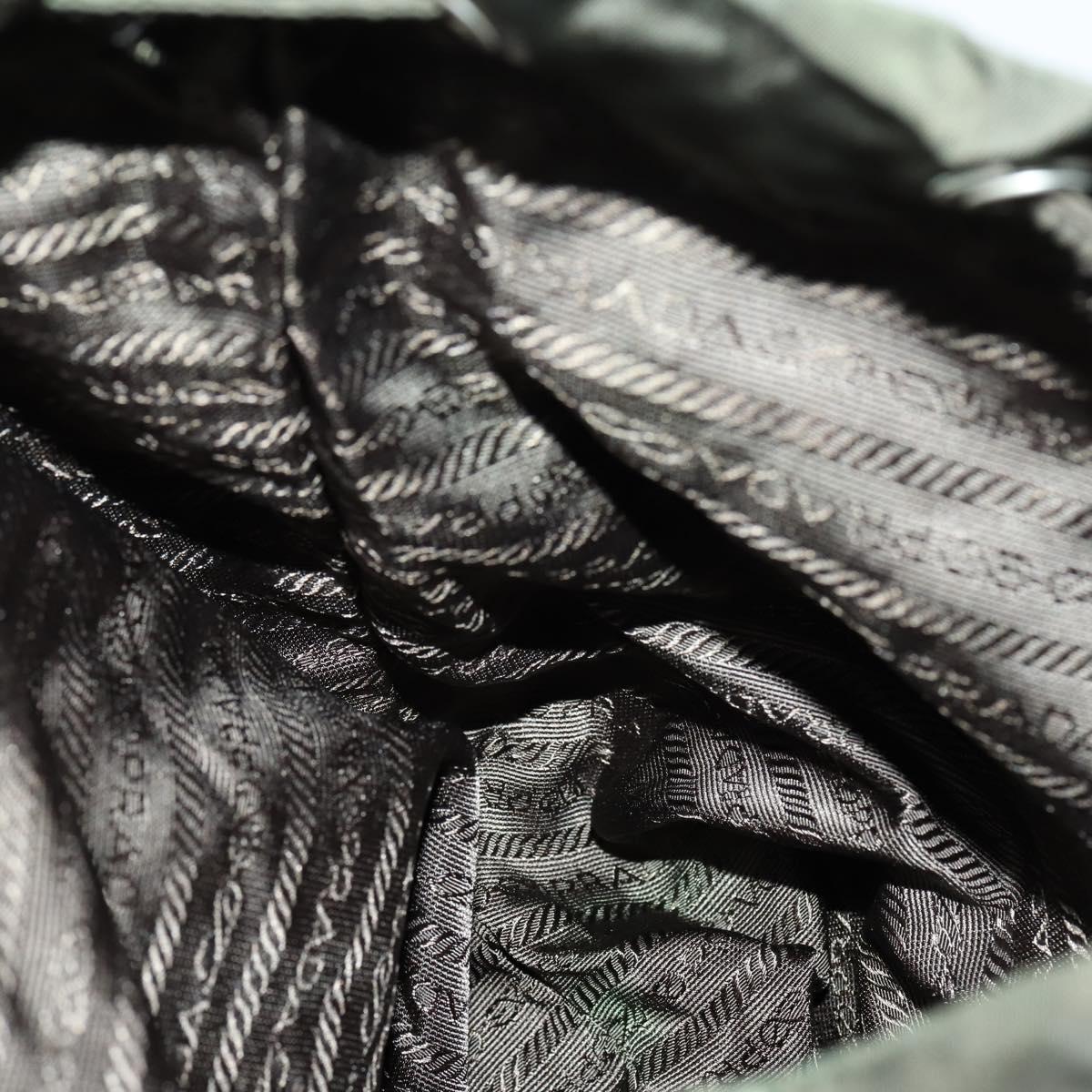 PRADA Backpack Nylon Khaki Silver Auth 147403