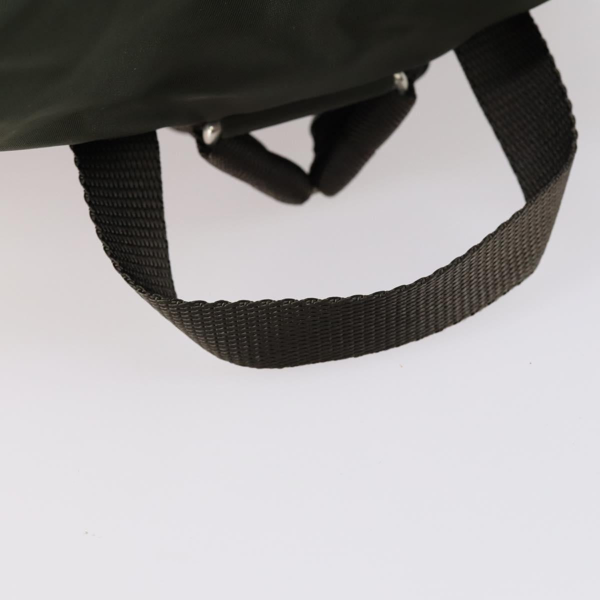 PRADA Backpack Nylon Khaki Silver Auth 147403