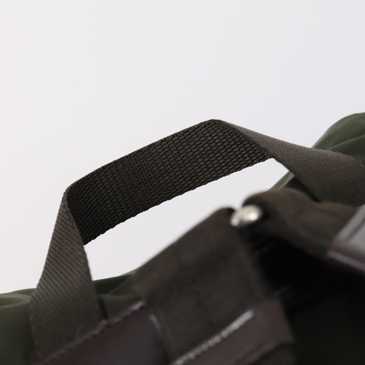 PRADA Backpack Nylon Khaki Silver Auth 147403