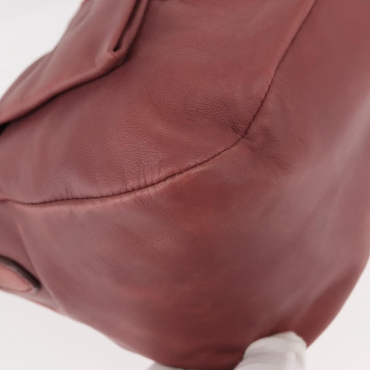 PRADA Shoulder Bag Leather Pink Gold Auth 147407