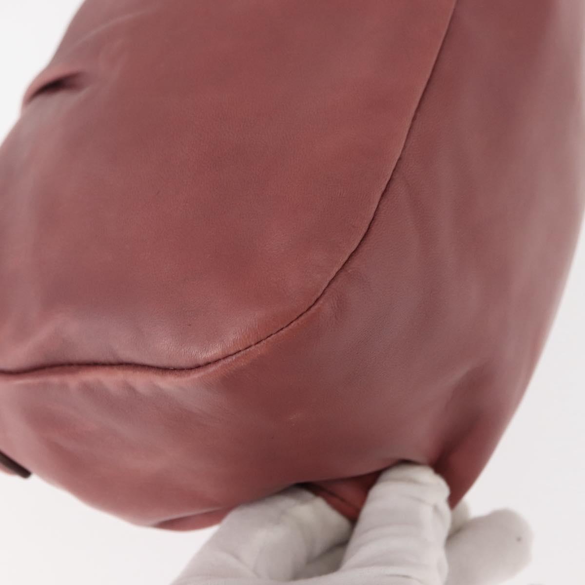 PRADA Shoulder Bag Leather Pink Gold Auth 147407