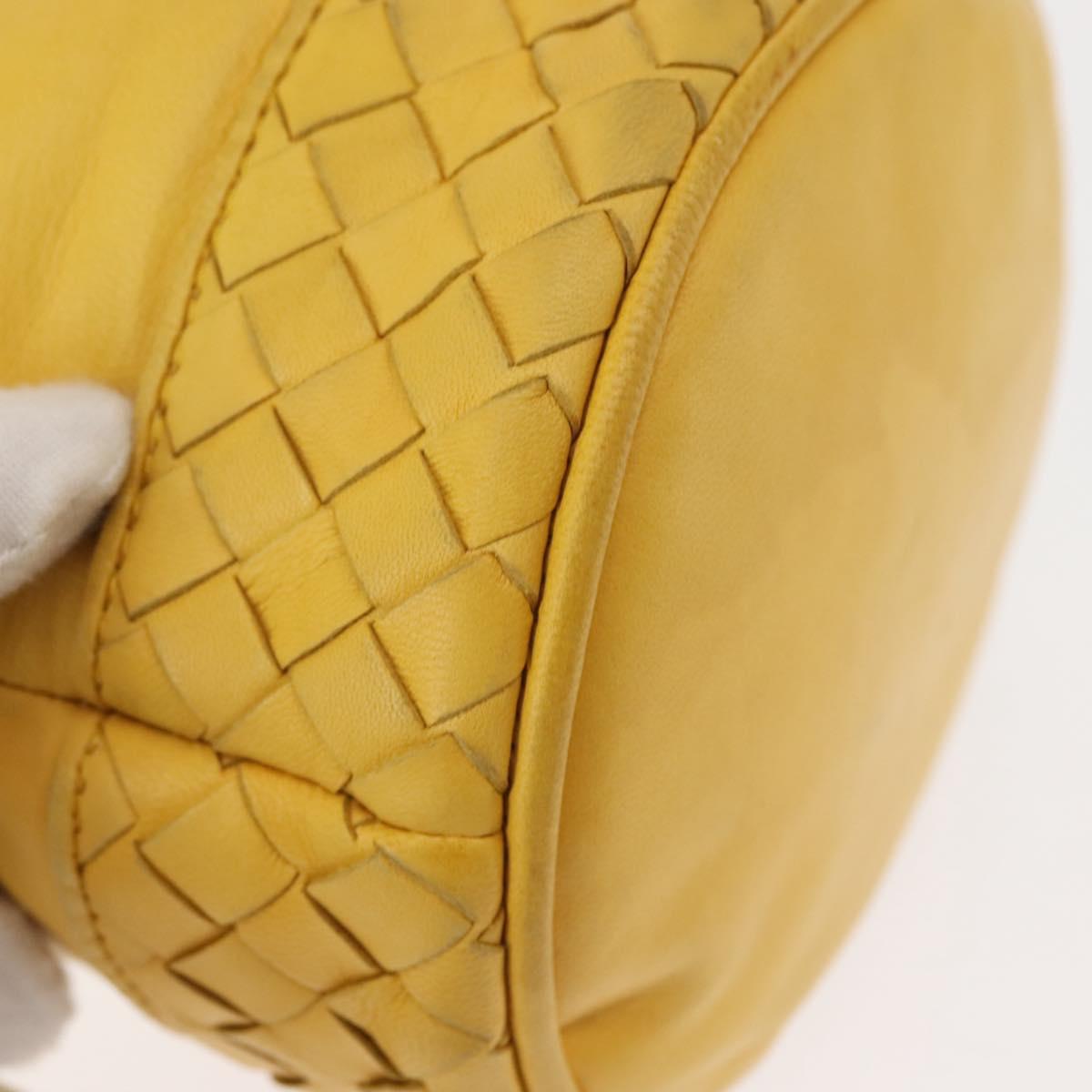 BOTTEGA VENETA INTRECCIATO Shoulder Bag Leather Yellow Auth 147408