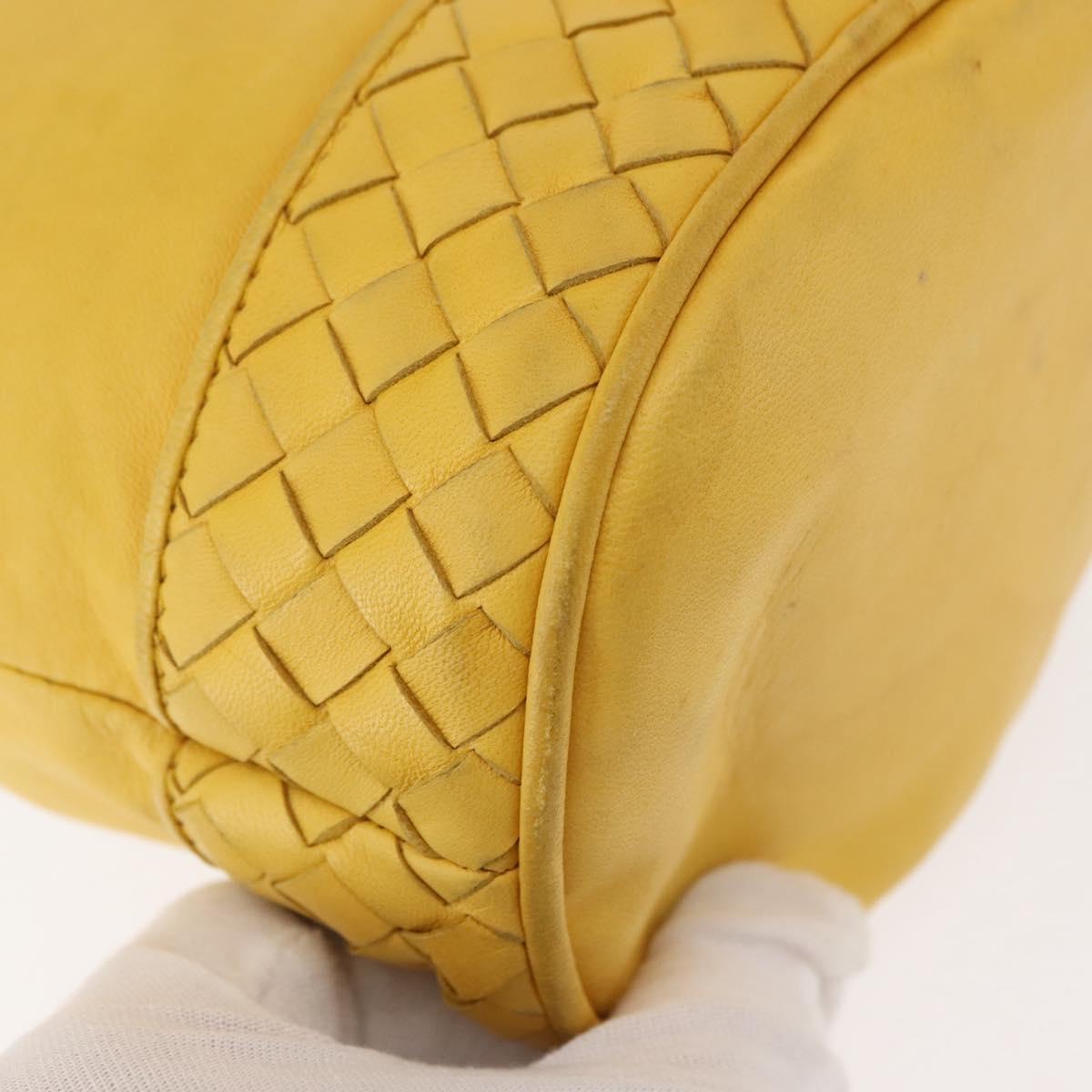 BOTTEGA VENETA INTRECCIATO Shoulder Bag Leather Yellow Auth 147408