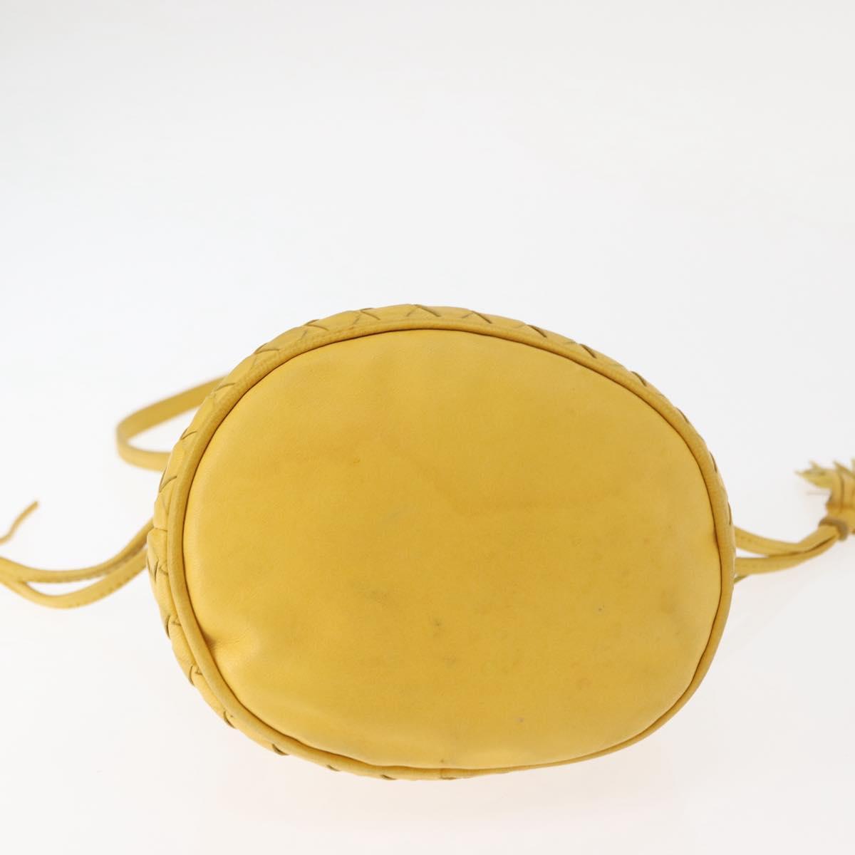 BOTTEGA VENETA INTRECCIATO Shoulder Bag Leather Yellow Auth 147408