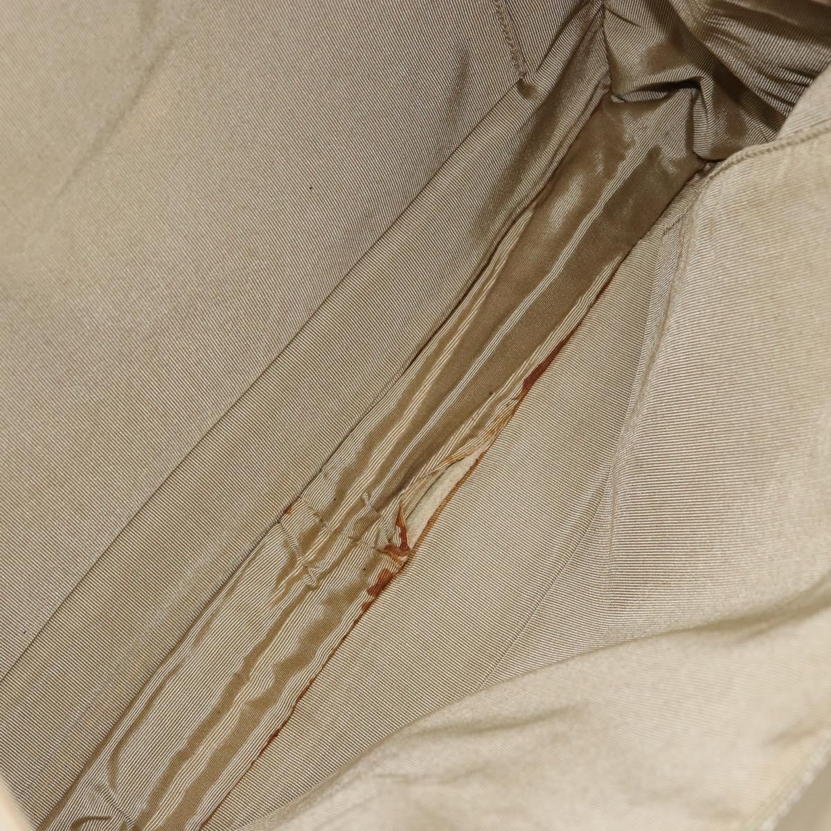 CHANEL Hand Bag Coated Canvas Beige Gold CC Auth 147411