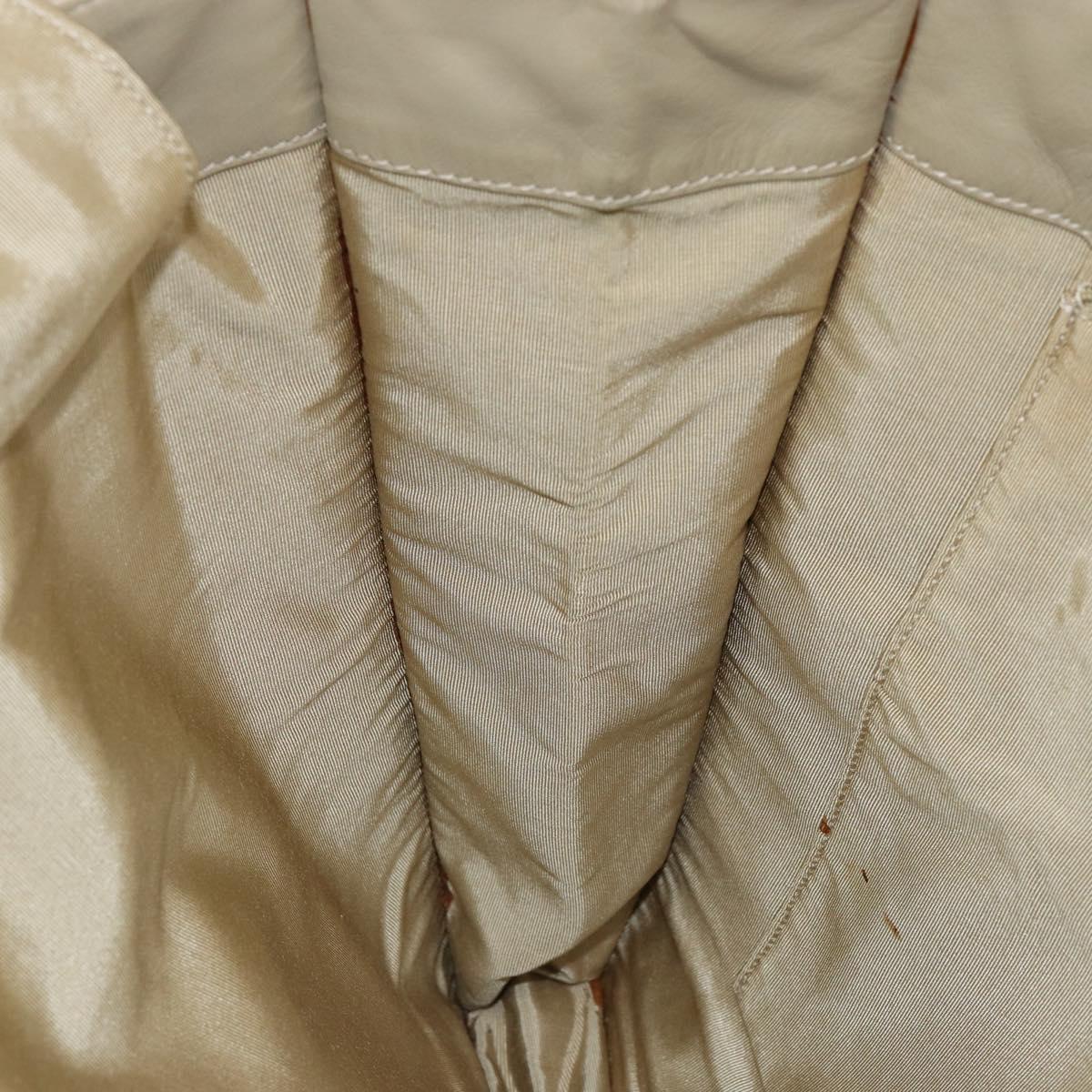 CHANEL Hand Bag Coated Canvas Beige Gold CC Auth 147411