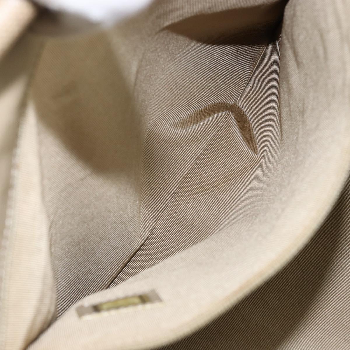 CHANEL Hand Bag Coated Canvas Beige Gold CC Auth 147411