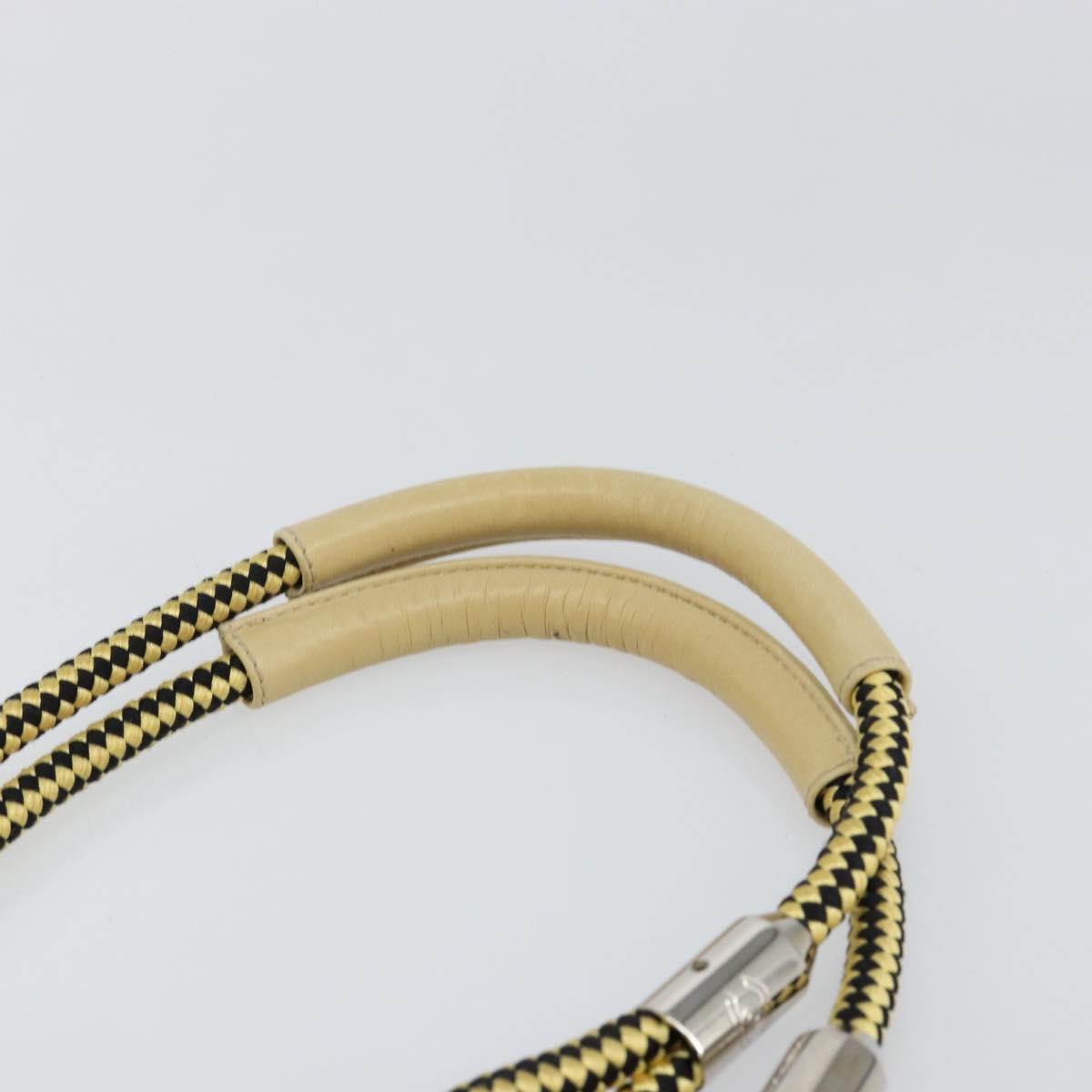 CHANEL Hand Bag Canvas Beige Silver CC Auth 147412