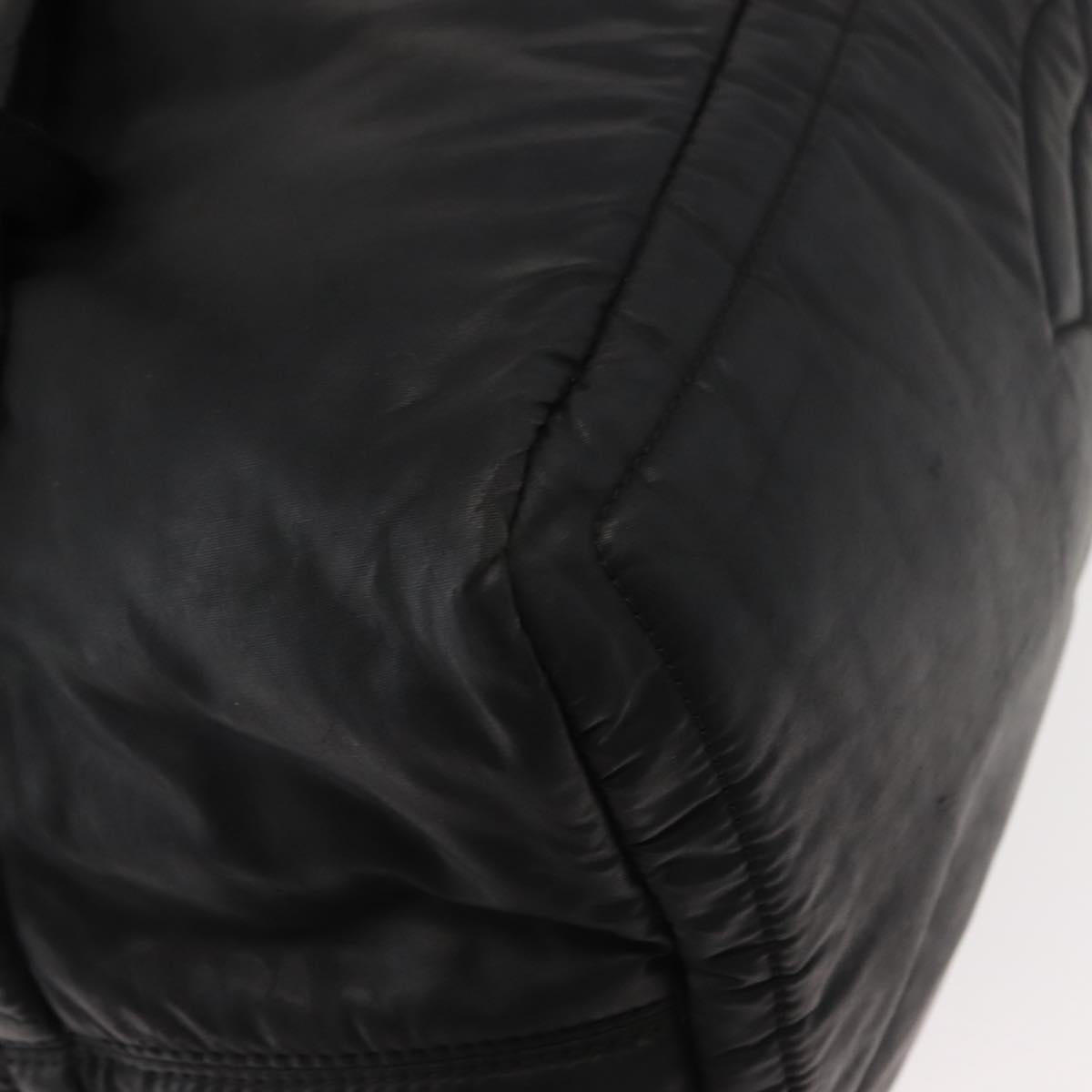 CHANEL Matelasse Hand Bag Nylon 2way Black Silver CC Auth 147417