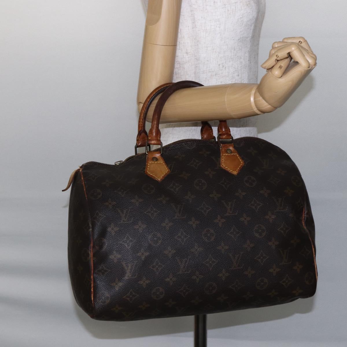 LOUIS VUITTON Monogram Speedy 35 Hand Bag M41524 LV Auth 147449