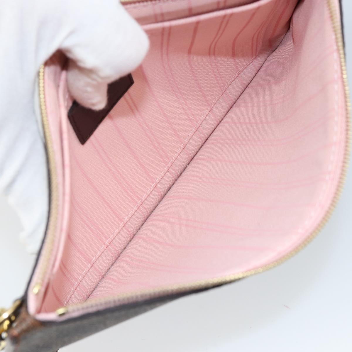 LOUIS VUITTON Damier Ebene Neverfull MM Pouch Accessory Pouch LV Auth 147456