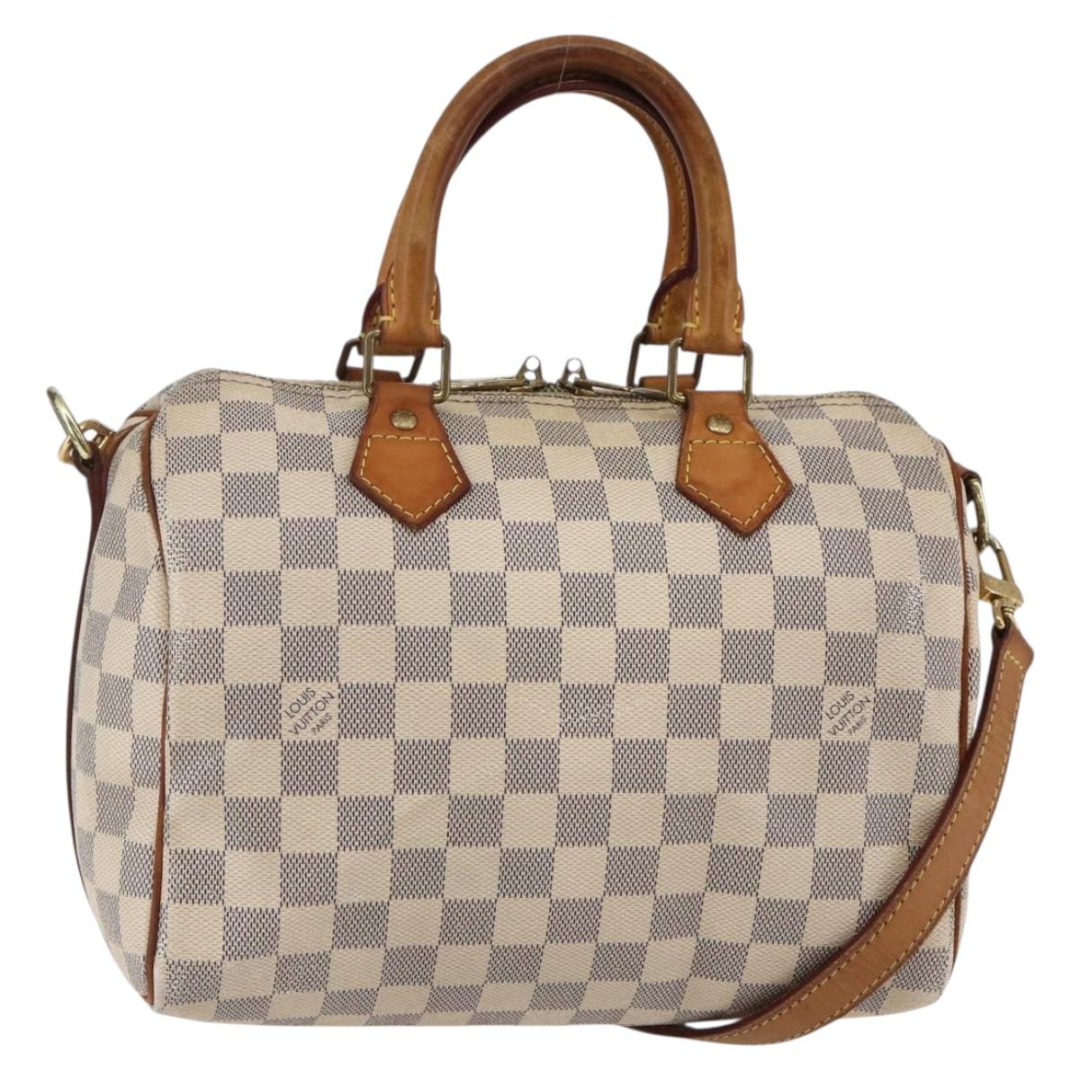 LOUIS VUITTON Damier Azur Speedy Bandouliere 25 Hand Bag N41000 LV Auth 147460