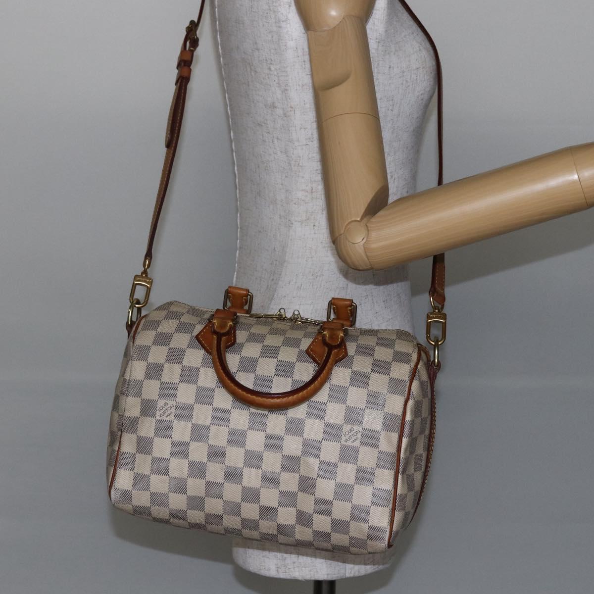 LOUIS VUITTON Damier Azur Speedy Bandouliere 25 Hand Bag N41000 LV Auth 147460