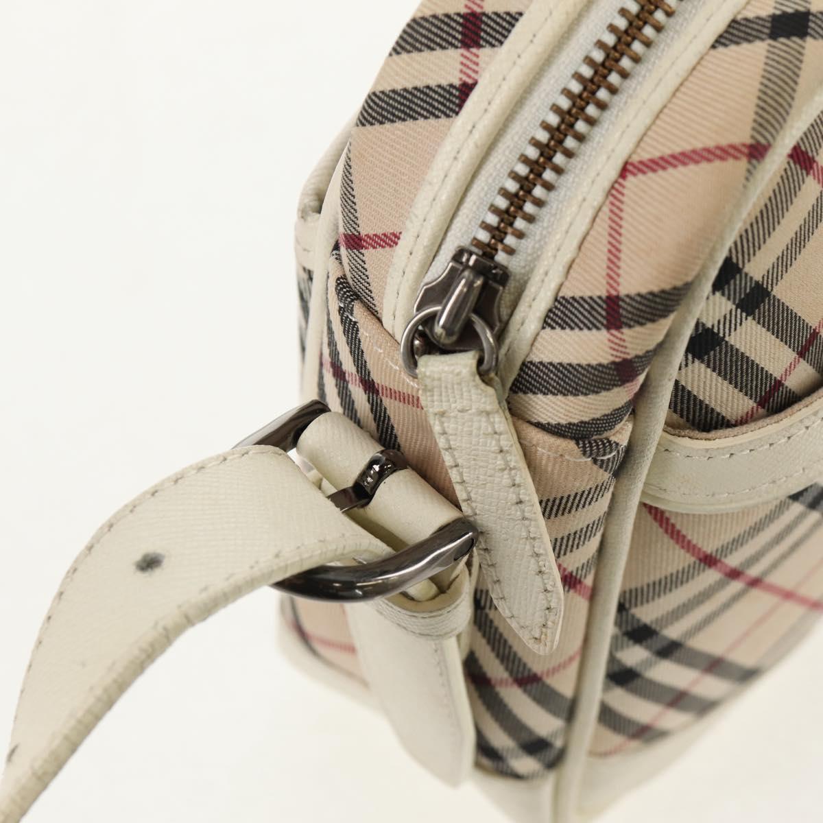 BURBERRY Nova Check Shoulder Bag Canvas Beige White Auth 147476