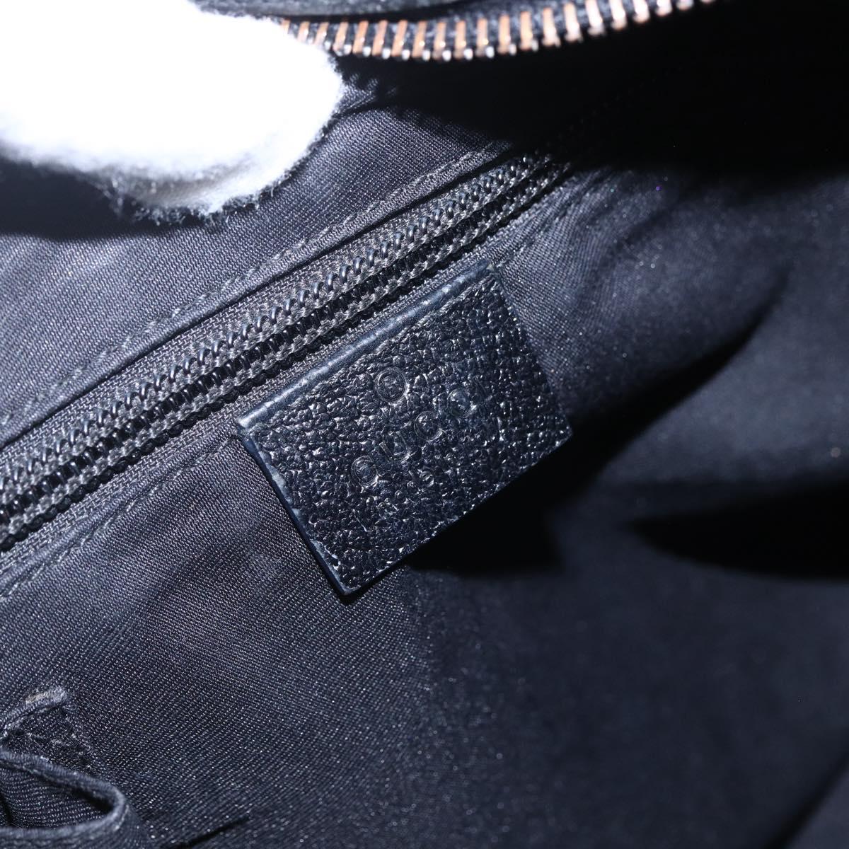 GUCCI GG Canvas Web Sherry Line Shoulder Bag Black Silver 169937 Auth 147480