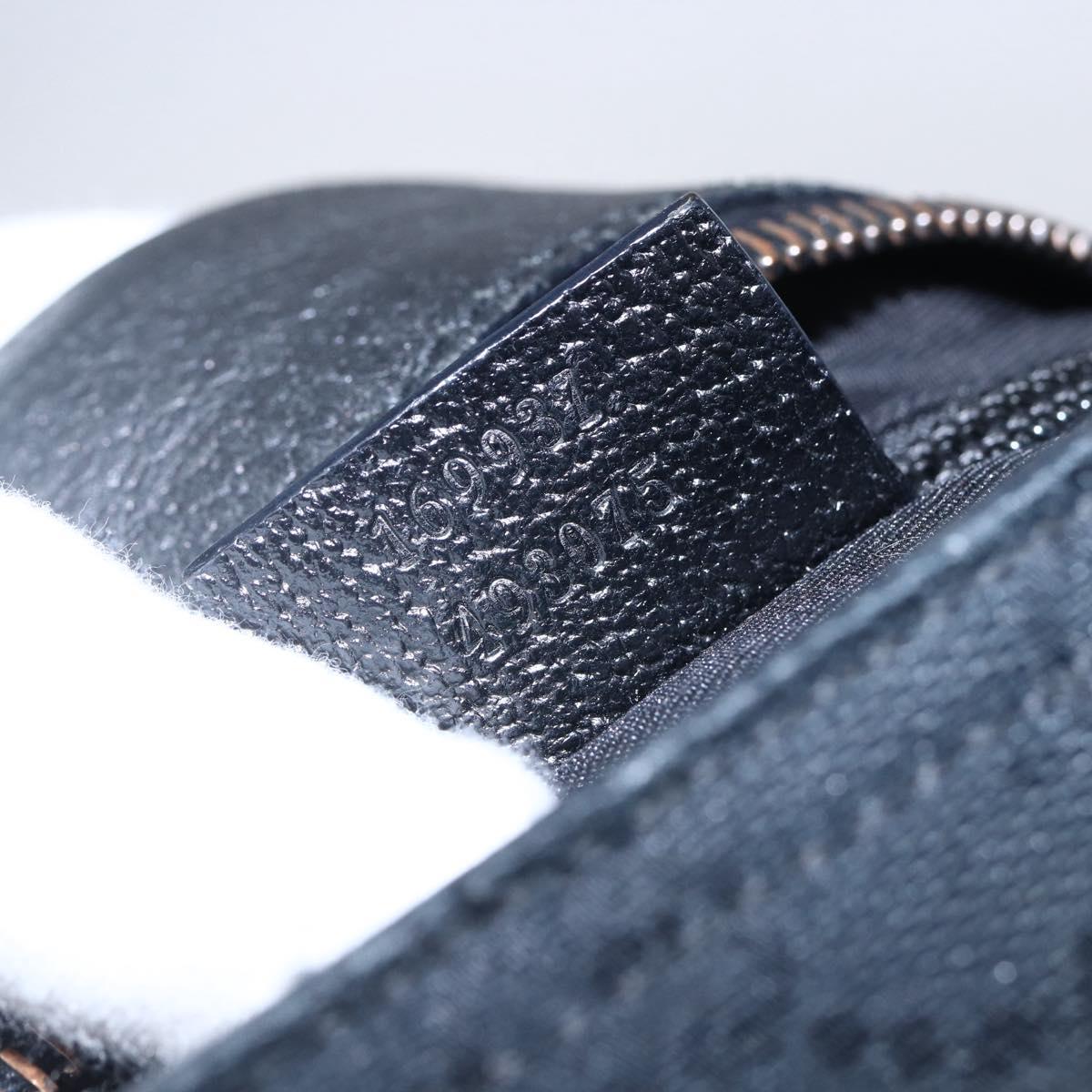 GUCCI GG Canvas Web Sherry Line Shoulder Bag Black Silver 169937 Auth 147480