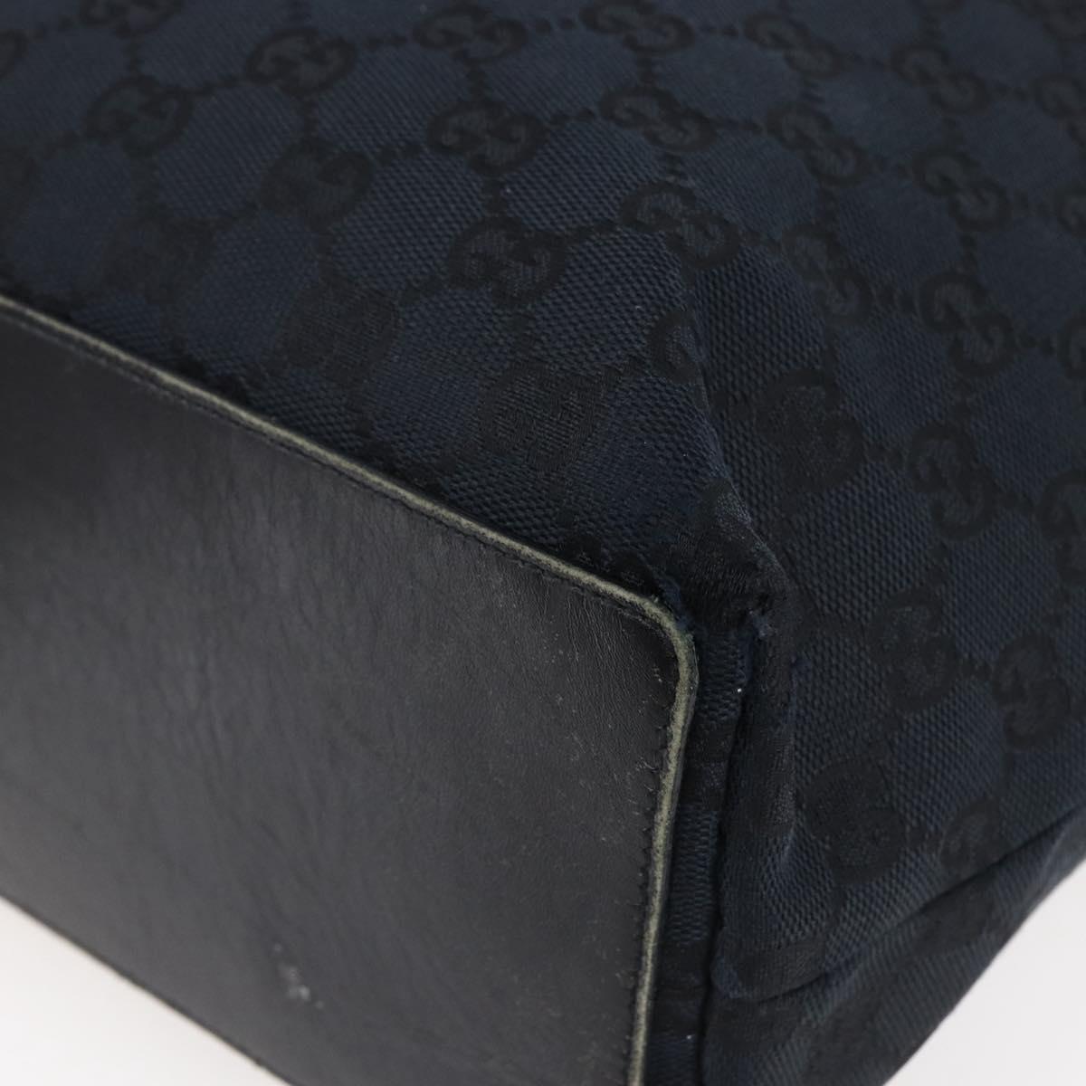 GUCCI GG Canvas Tote Bag Black Silver 31243 Auth 147481