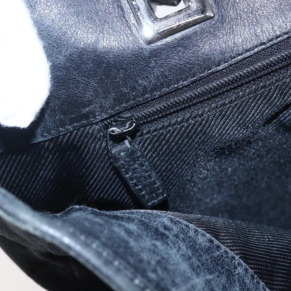 GUCCI GG Canvas Tote Bag Black Silver 31243 Auth 147481