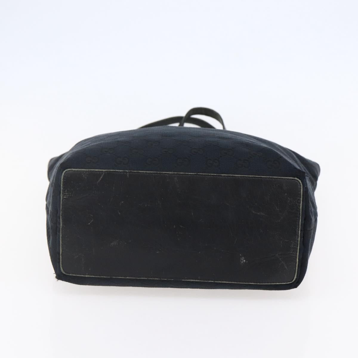 GUCCI GG Canvas Tote Bag Black Silver 31243 Auth 147481