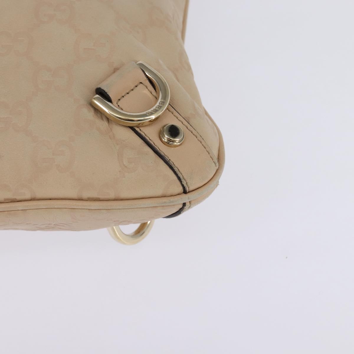 GUCCI GG Canvas Guccissima Abbey Bag Leather Beige Gold 131326 Auth 147484