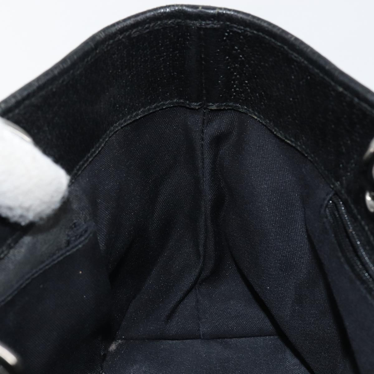 GUCCI GG Canvas Hand Bag Black Silver 120844 Auth 147485