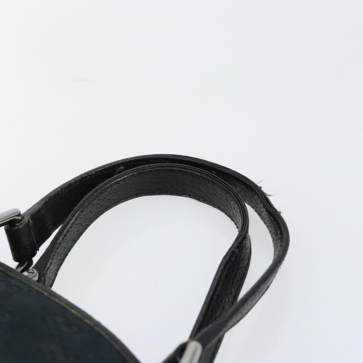 GUCCI GG Canvas Hand Bag Black Silver 120844 Auth 147485