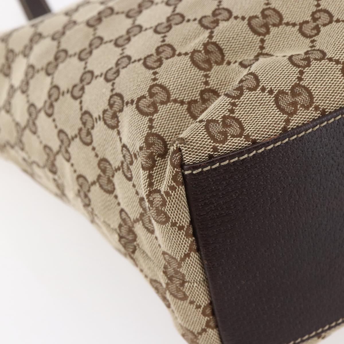 GUCCI GG Canvas Tote Bag Beige Gold 153009 Auth 147489