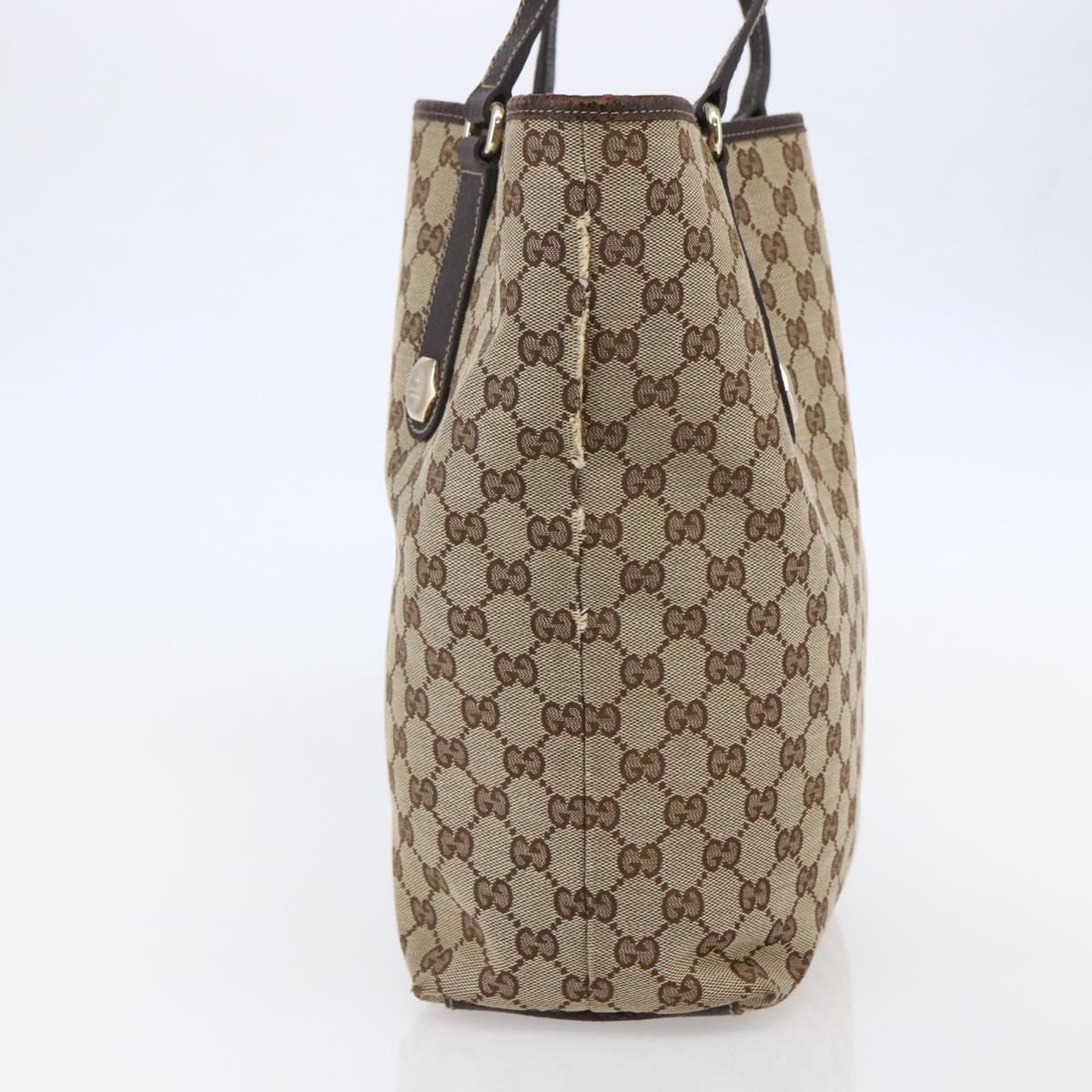 GUCCI GG Canvas Tote Bag Beige Gold 153009 Auth 147489