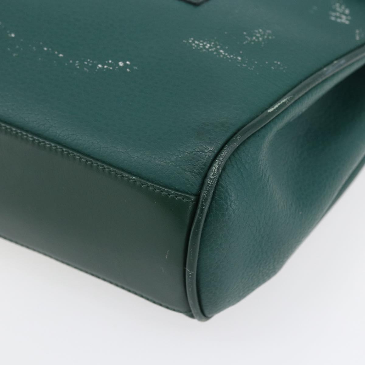 GUCCI Shoulder Bag Leather Green Gold 001 115 1199 Auth 147490