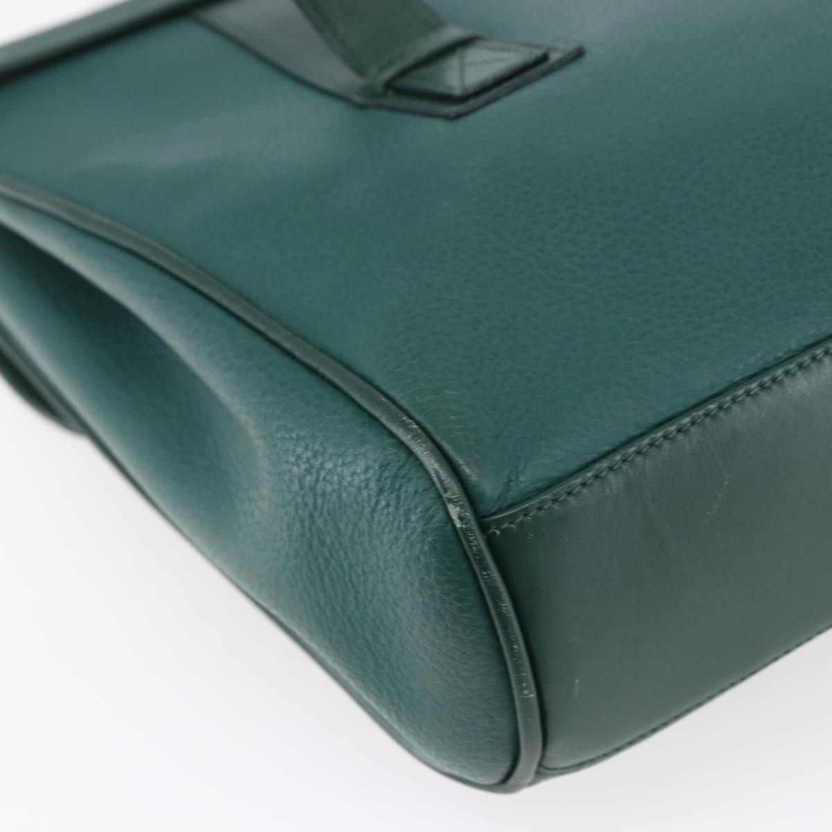 GUCCI Shoulder Bag Leather Green Gold 001 115 1199 Auth 147490