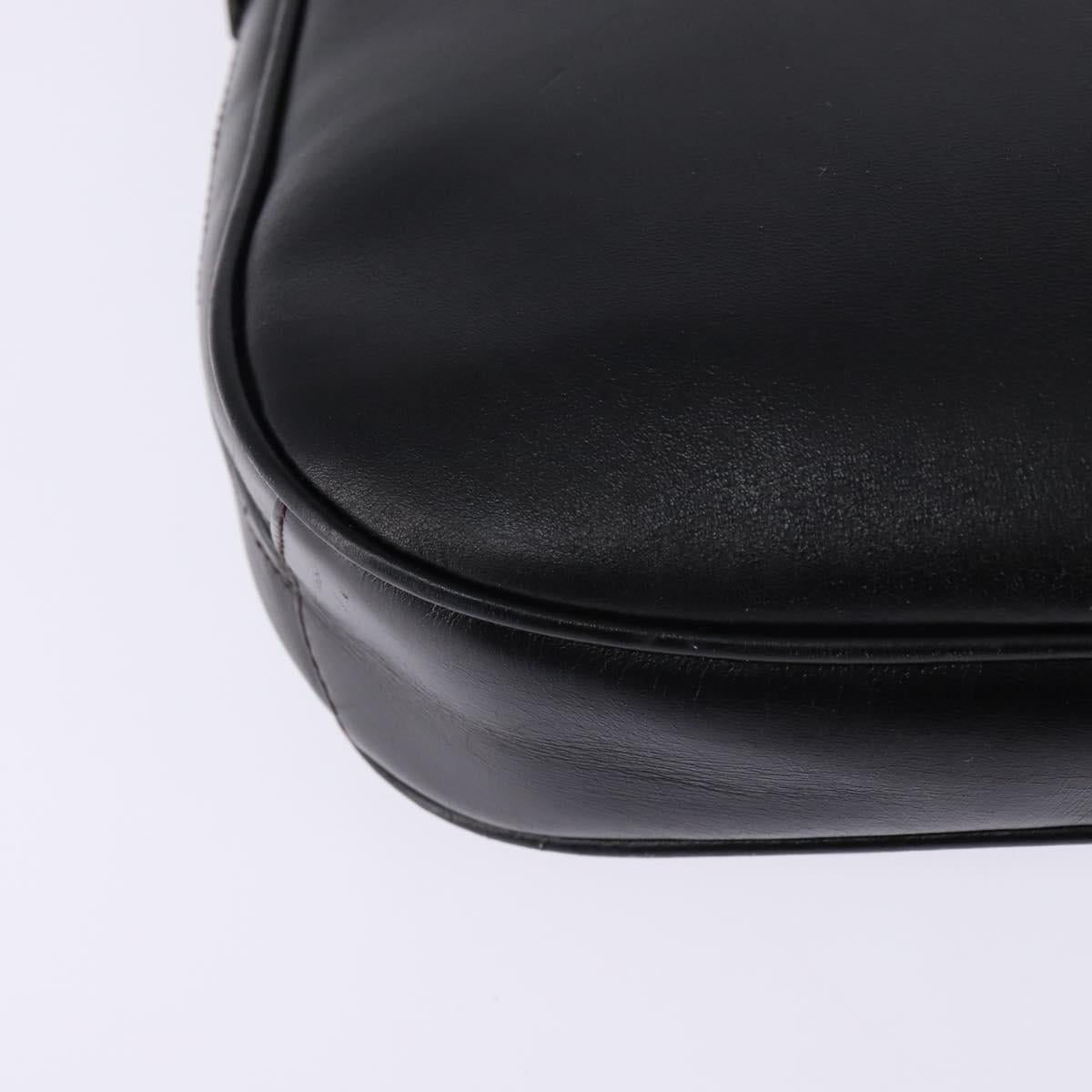 GUCCI Web Sherry Line Bag Leather Black Gold Red 001 406 0552 Auth 147492