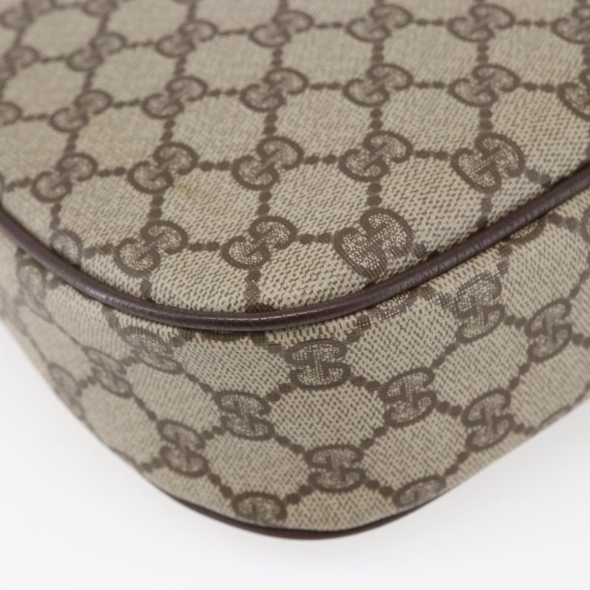 GUCCI GG Supreme Web Sherry Line Clutch Bag Beige Gold 156 01 034 Auth 147494