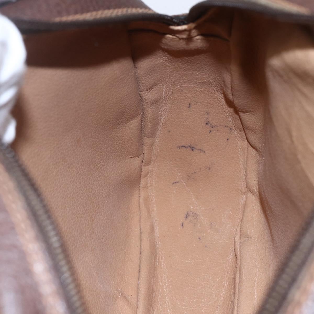 GUCCI GG Supreme Web Sherry Line Clutch Bag Beige Gold 156 01 034 Auth 147494