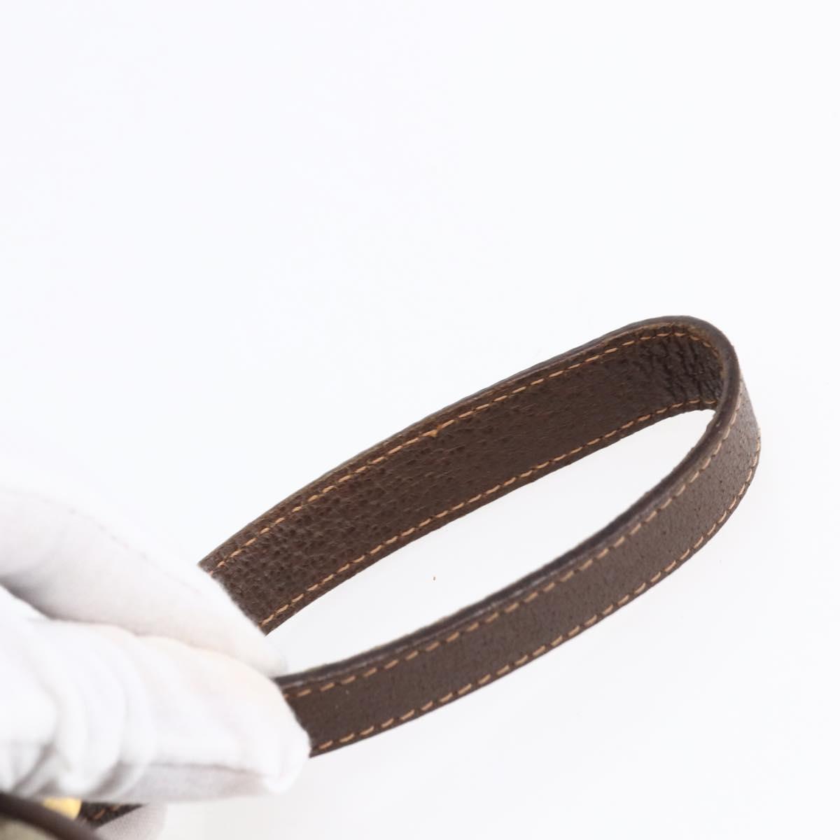 GUCCI GG Supreme Web Sherry Line Clutch Bag Beige Gold 156 01 034 Auth 147494