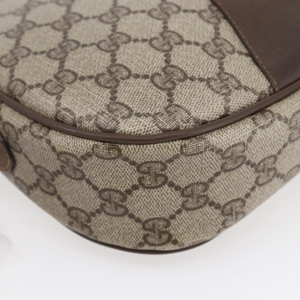 GUCCI GG Supreme Web Sherry Line Clutch Bag PVC Beige Gold 89 01 034 Auth 147495