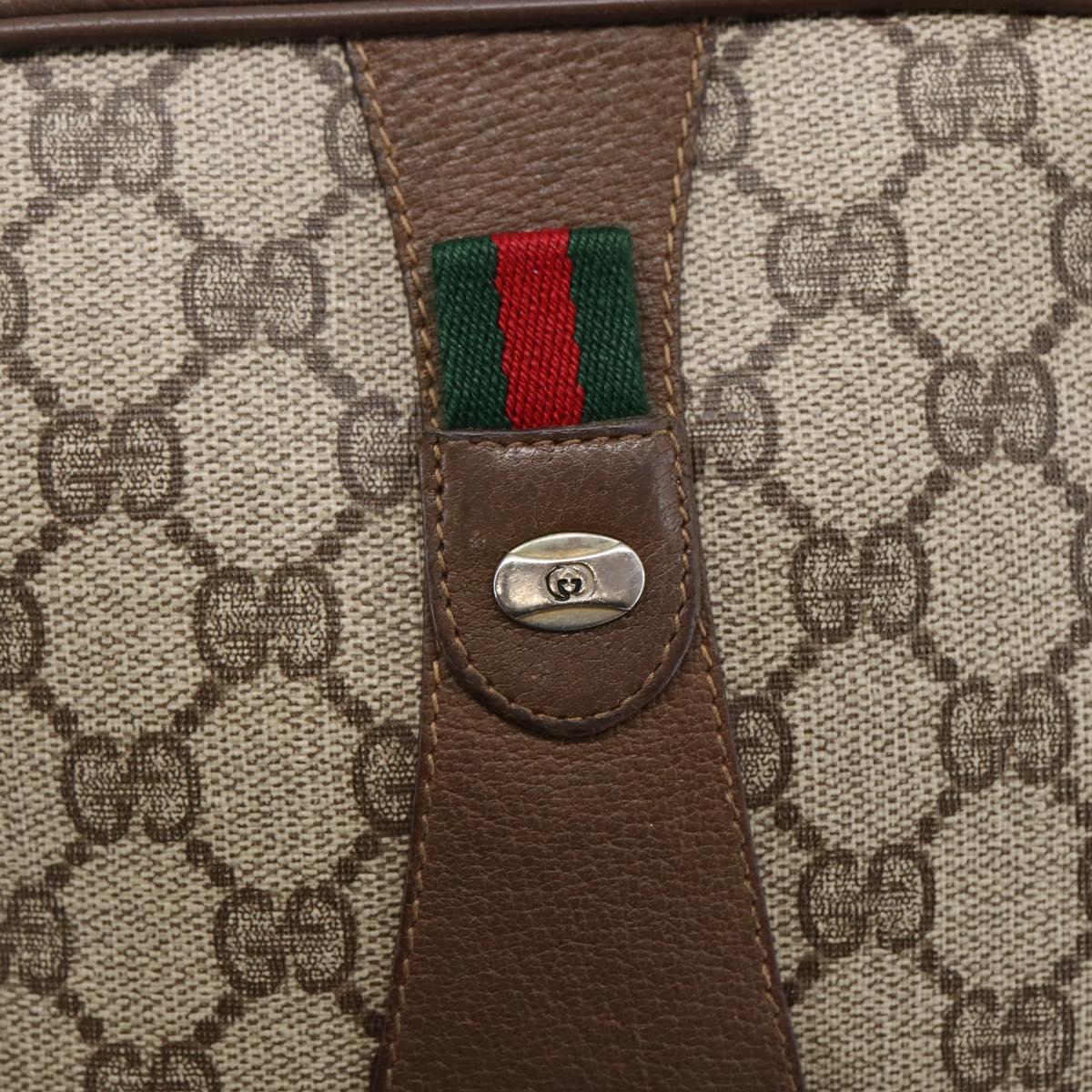 GUCCI GG Supreme Web Sherry Line Clutch Bag PVC Beige Gold 89 01 034 Auth 147495