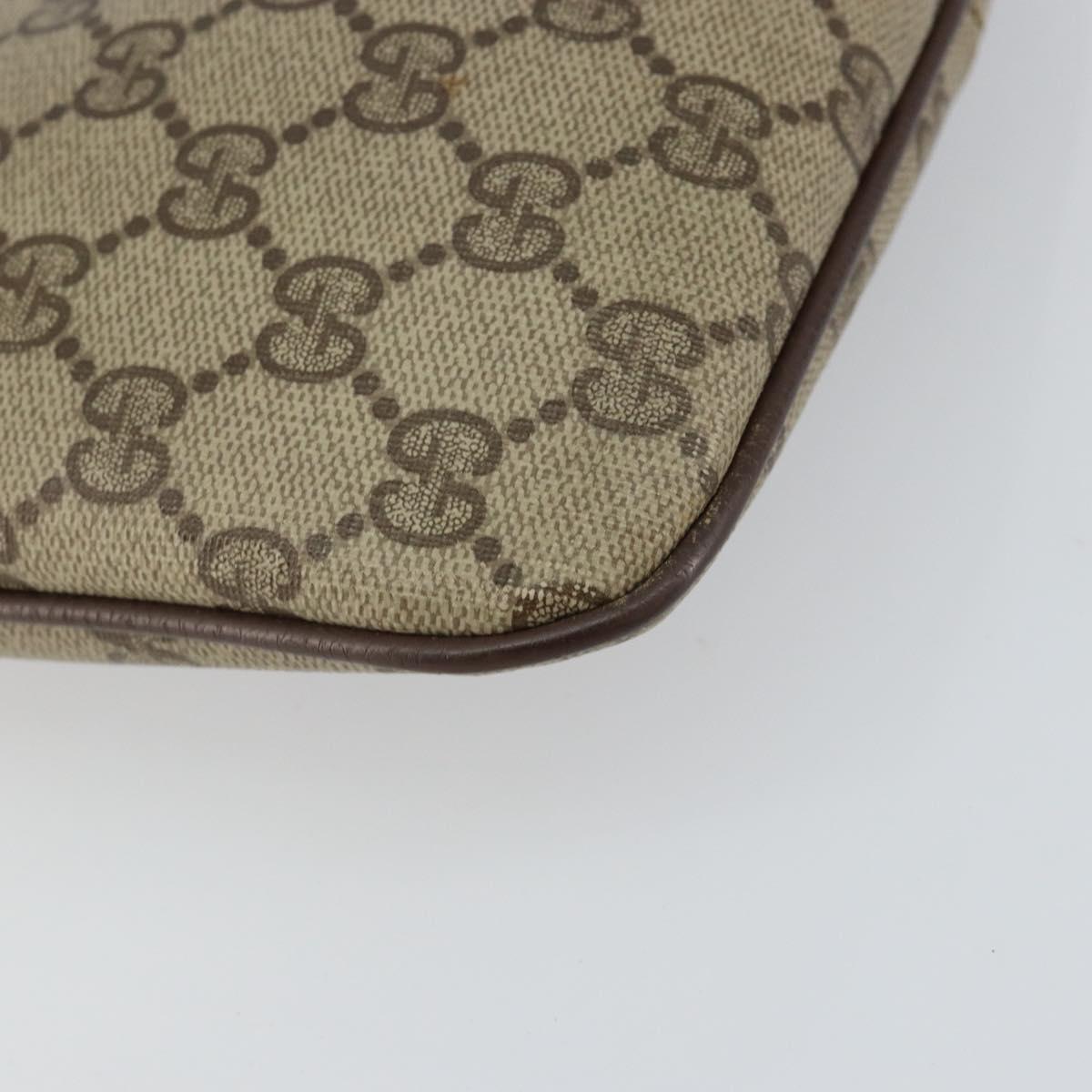 GUCCI GG Supreme Web Sherry Line Bag PVC Beige Gold 904 02 047 Auth 147496