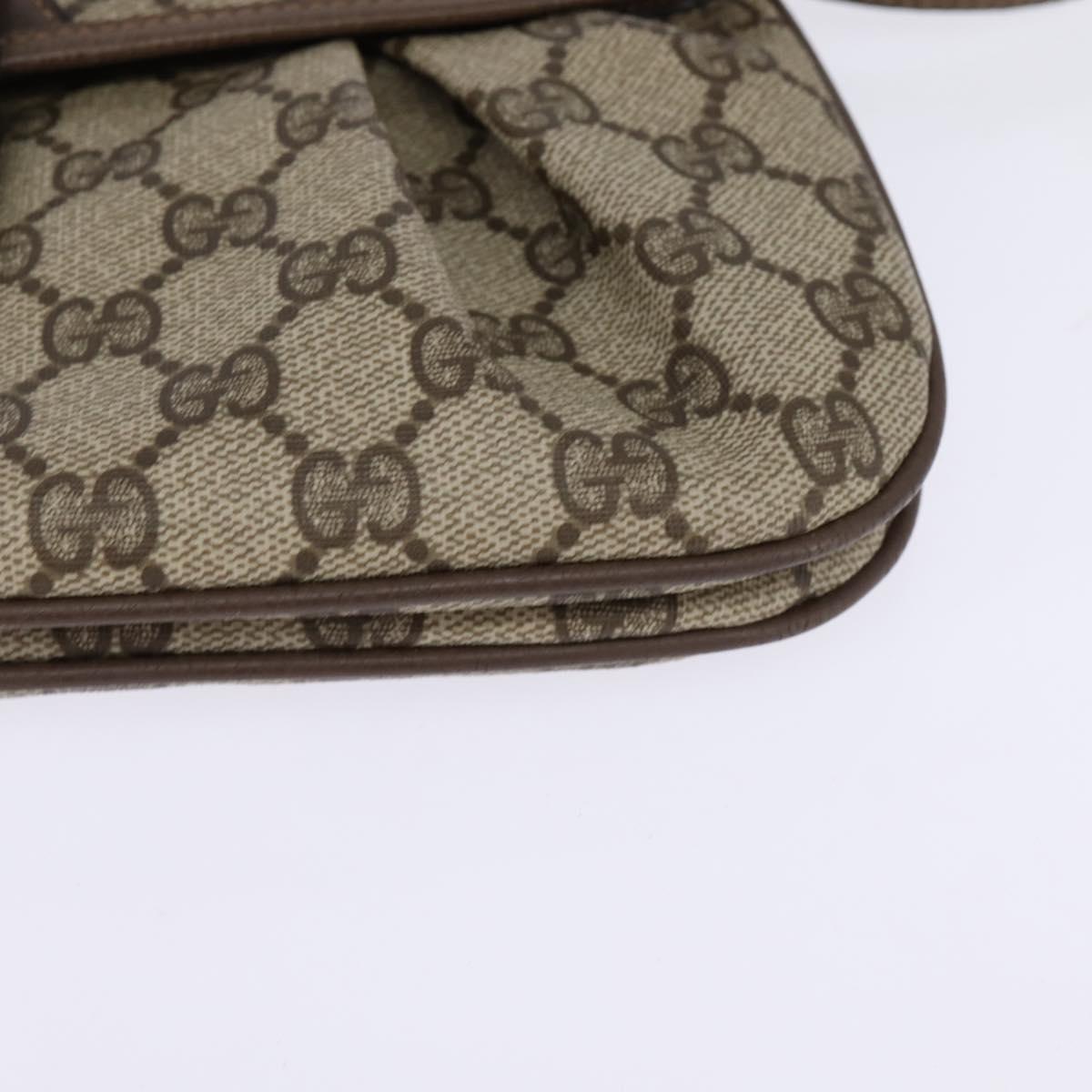 GUCCI GG Supreme Web Sherry Line Shoulder Bag PVC Beige 10 02 051 Auth 147497