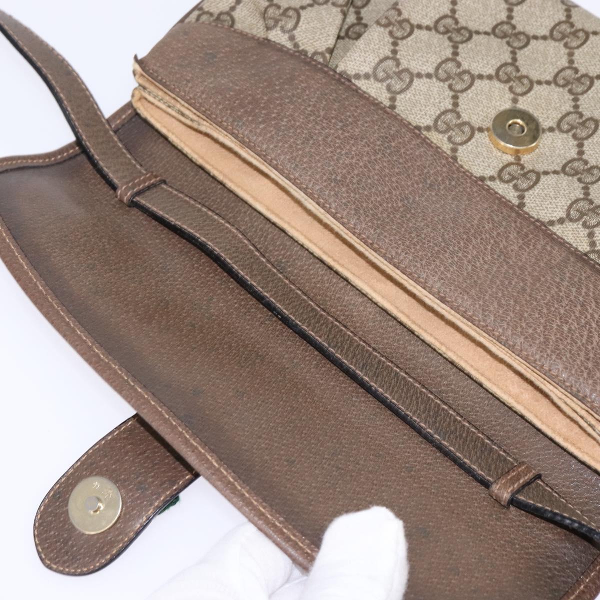 GUCCI GG Supreme Web Sherry Line Shoulder Bag PVC Beige 10 02 051 Auth 147497