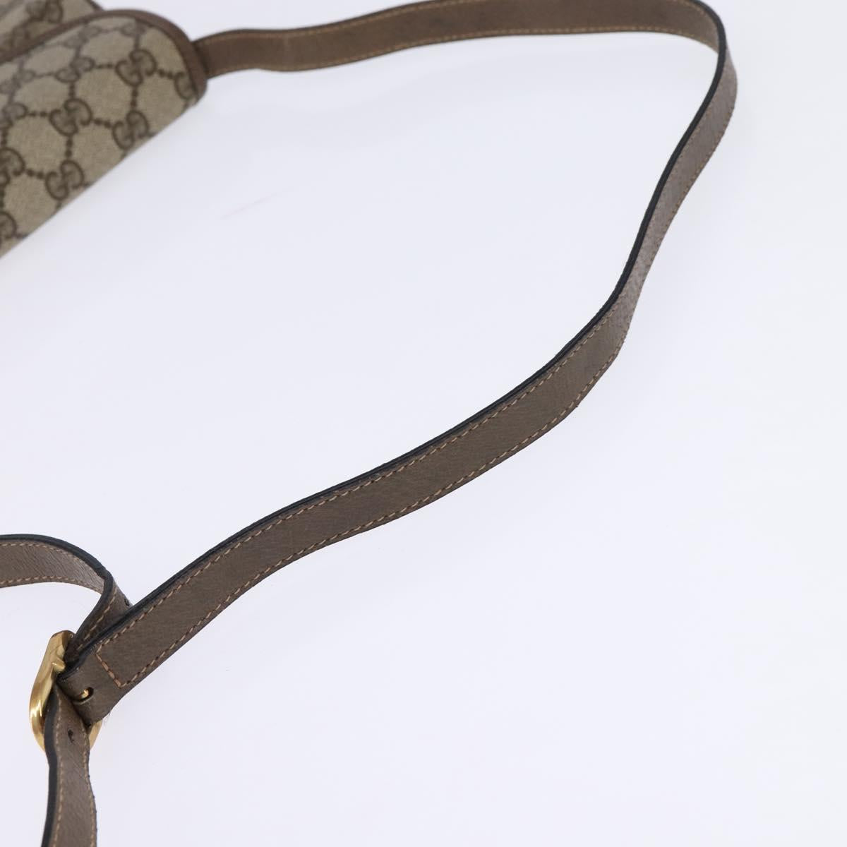 GUCCI GG Supreme Web Sherry Line Shoulder Bag PVC Beige 10 02 051 Auth 147497