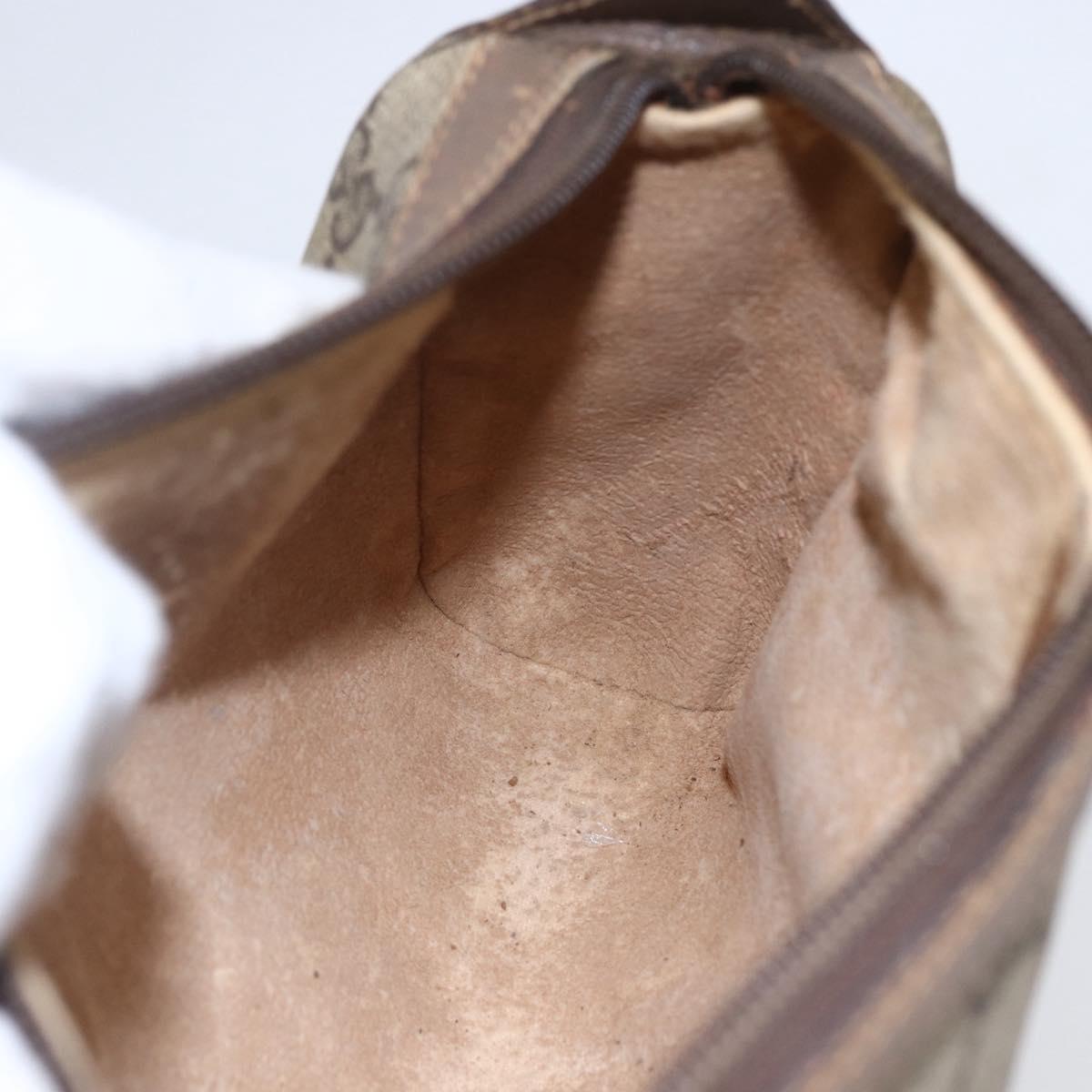 GUCCI GG Supreme Web Sherry Line Bag PVC Beige Gold 89 02 018 Auth 147498