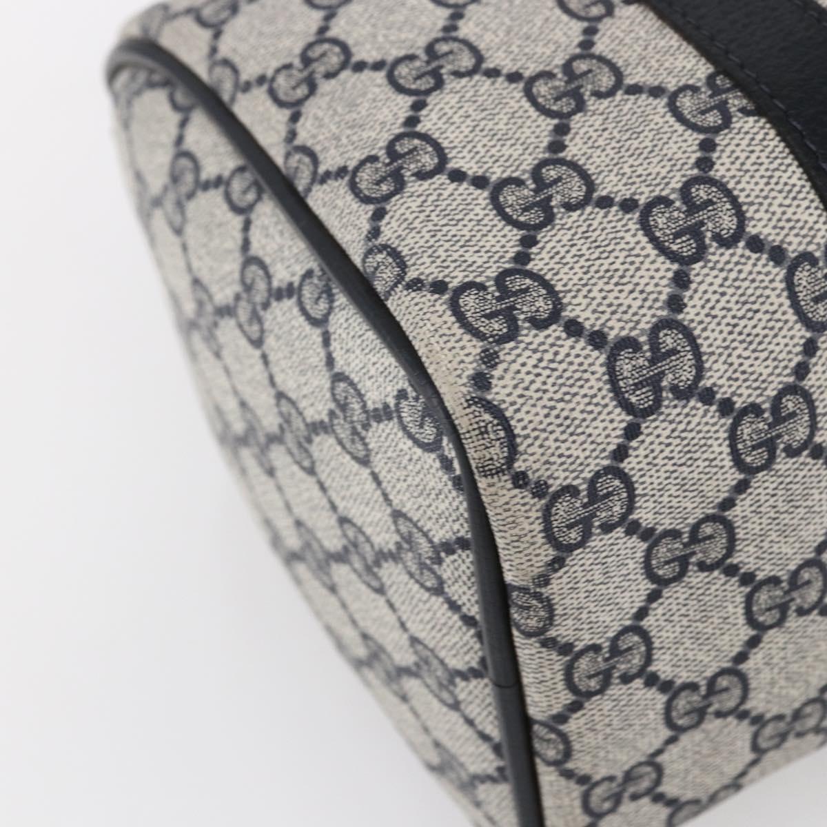 GUCCI GG Supreme Sherry Line Boston Bag PVC Navy Gold 40 3841 Auth 147499