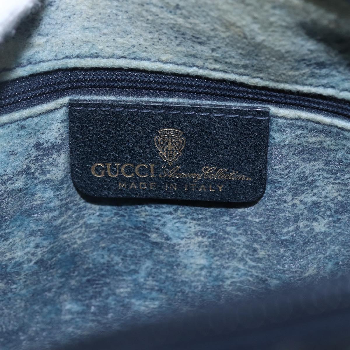 GUCCI GG Supreme Sherry Line Boston Bag PVC Navy Gold 40 3841 Auth 147499