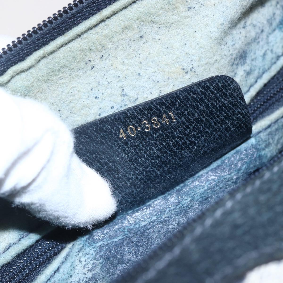 GUCCI GG Supreme Sherry Line Boston Bag PVC Navy Gold 40 3841 Auth 147499