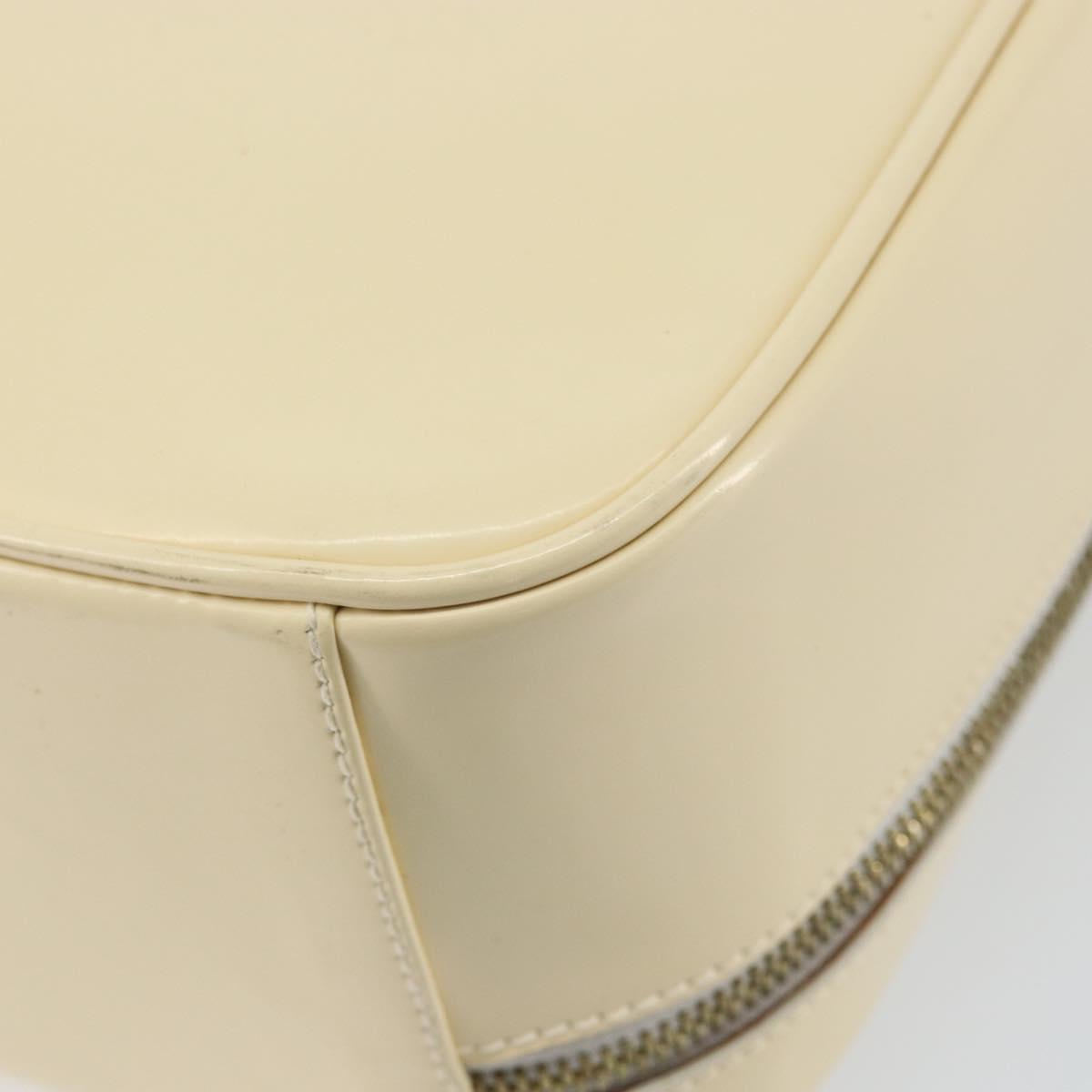 GUCCI Bamboo Hand Bag Enamel 2way Outlet White Gold 000 270 0323 Auth 147500