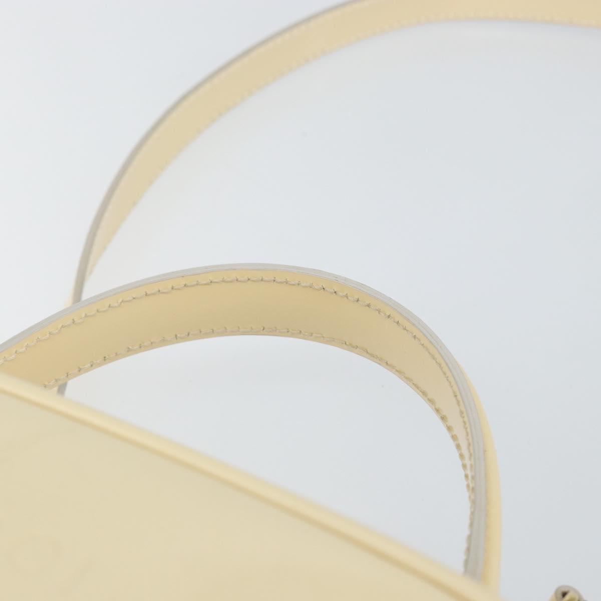 GUCCI Bamboo Hand Bag Enamel 2way Outlet White Gold 000 270 0323 Auth 147500