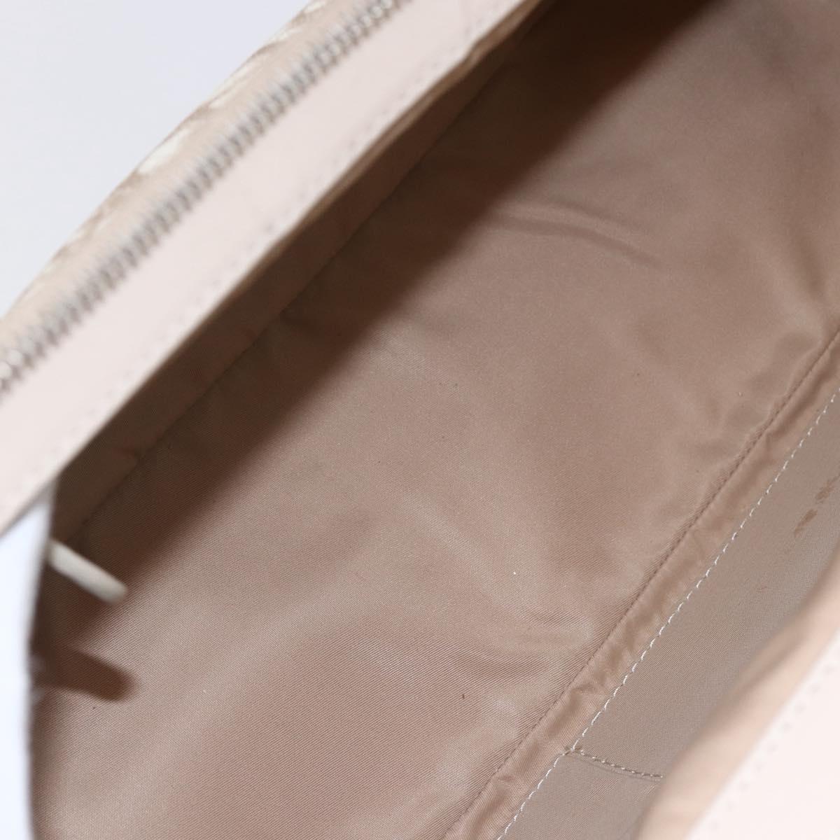 Christian Dior Trotter Canvas Romantic Tote Bag PVC Beige Silver Auth 147501